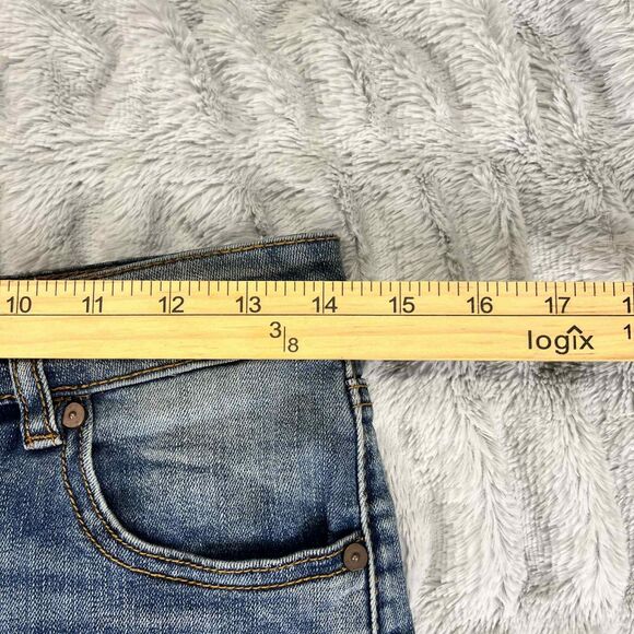 Indigo Rein Denim Shorts Women 13/30 Mid Rise Cuffed Blue Stretch Jean Shorts - Picture 5 of 7